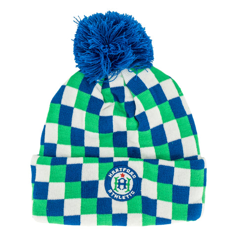 Hartford Athletic Checkered Pom-Pom Beanie